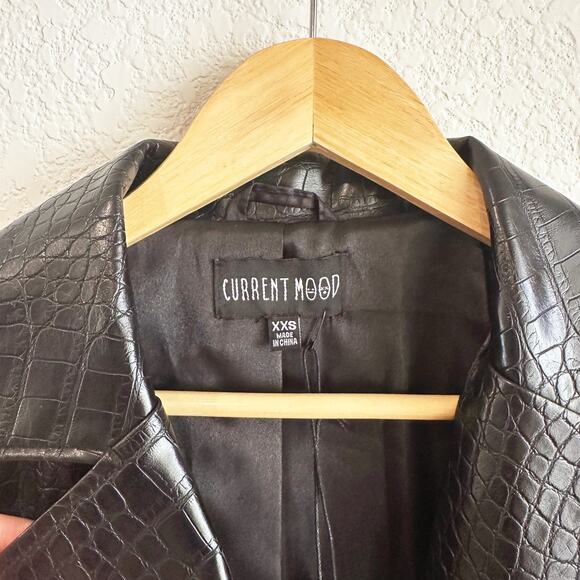 Current Mood Dolls Kill Faux Leather Crocodile Trench Coat XXS Neo Matrix Style - Picture 4 of 9